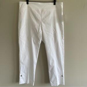 Elliott Lauren Women's Pull On White Ankle Pant Size 16
